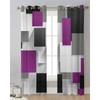 Геометрические фиолетовые серые черные абстрактные прозрачные шторы для гостиной, украшения оконных занавесок для кухни, тюля, вуали, органзы, штор