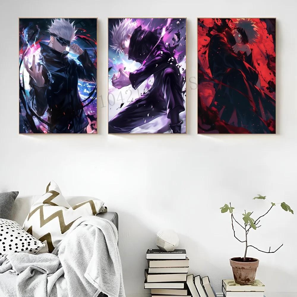 1 шт. Популярный классический аниме мальчик J-Jujutsu Kaisen Годзё Сатору Постер HD Постеры Декор для дома, комнаты, бара, кафе, Искусство, Настенная живопись, Картина