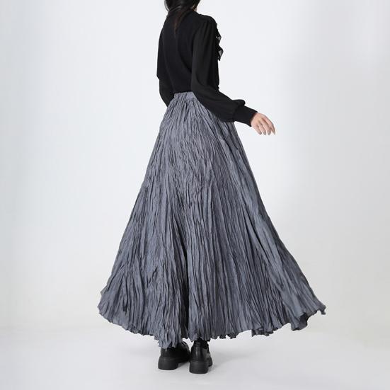 Women Maxi Skirt Elastic High Waist Super Large Pendulum Design Long Skirt Pleated Dance Skirt Party Wear