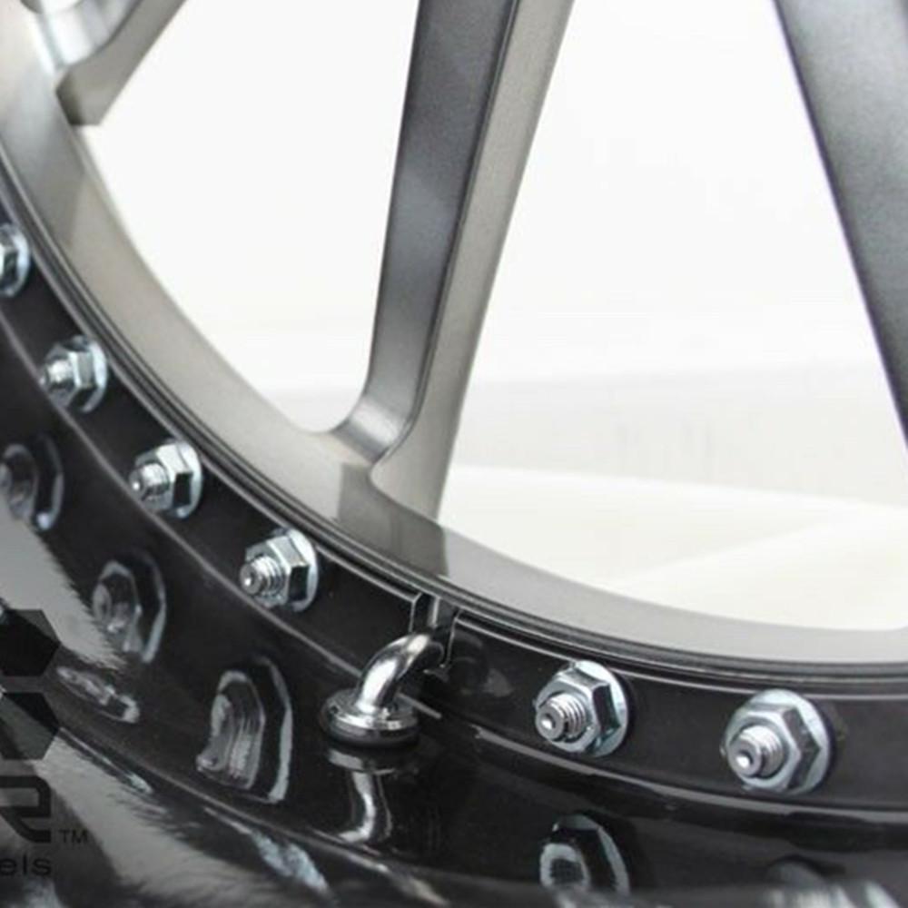 4x 1.8'/ 2.4' 45mm/60mm/70mm TPMS Chrome Tire Tyre Valve Stems 90 Degree Angle 2/3 Piece Wheels Fit HRE Forgiato Volk PVR Valve Stems 1