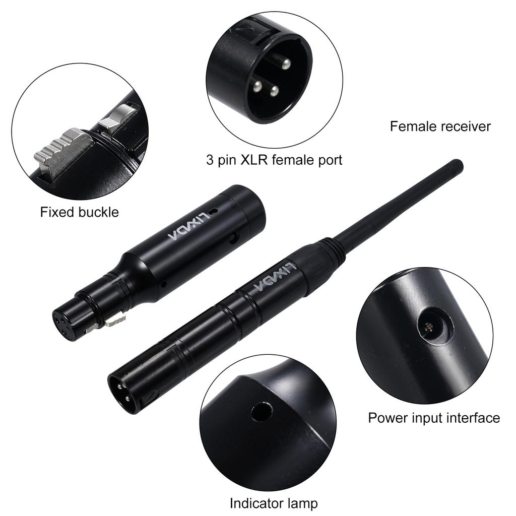 Lixada DMX512 2,4G беспроводной передатчик-приемник набор 126 каналов для вечеринки DJ Show Club Disco KTV