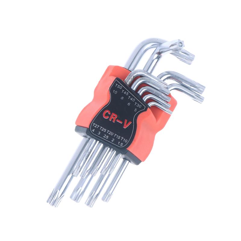 9Pcs L-Type Dual End Torx Star Allen Hexagon Wrench Set - Multi-function Hand Repair Tools for DIY Home Maintenance