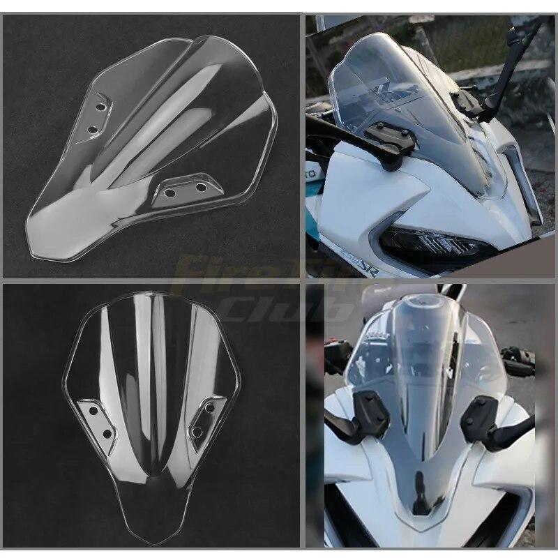 Motorcycle Black/Smoke /Clear/Chrome/Colorful Windshield Fairing Windscreen Wind Deflector For CFMOTO 250SR 300SR -