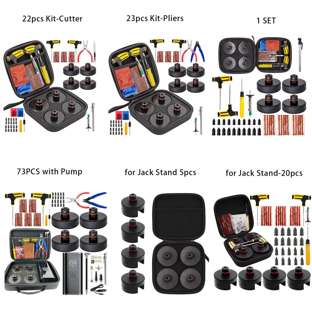 Rubber Lifting Jack Pad Axle Stand Adapter Pucks Tool Chassis For Tesla Model 3 S X Y Car Tire Repair Kit With Electric Pump