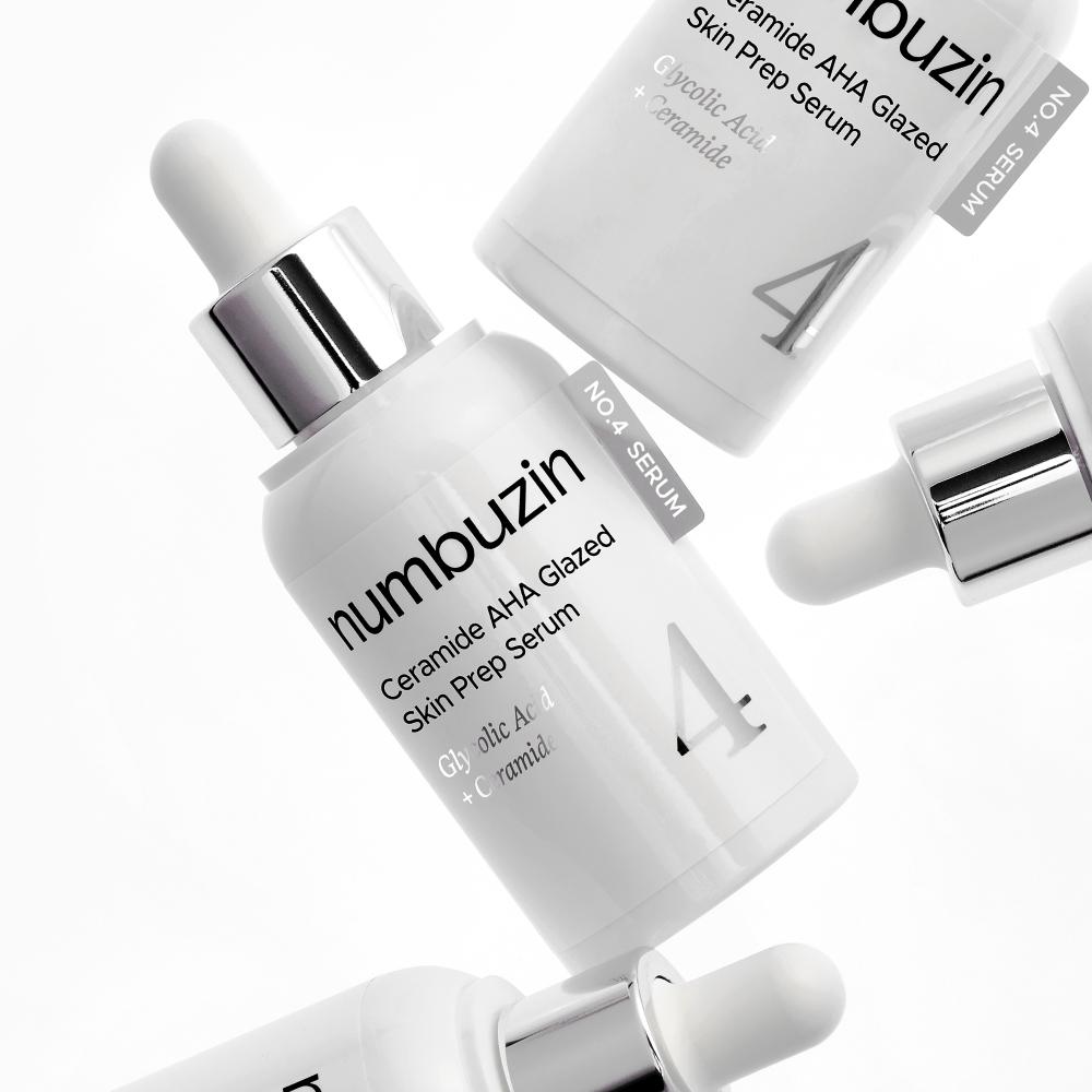 NUMBUZIN No.4 Ceramide AHA Glazed Skin Prep Сыворотка 30 мл (2pcs) – Уход за барьером кожи, Мягкое отшелушивание, Корейский