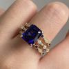 Ring Set Blue Gemstone Ring Women's Wedding Ring