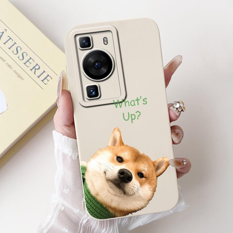 For Huawei P60 Pro Case MNA-LX9 Shockproof Cover Cute Cartoon Square Lens Protection Bumper For Huawei P60 Art P 60 P60Pro Funda