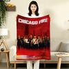 1PC Chicago Fire Patterned Flannel Blanket Suitable For All Seasons For Home Decor Warmth And Comfort Gifts Holiday Present