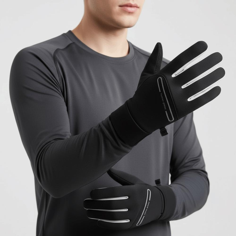 Велоперчатки с полными пальцами, однотонные спортивные варежки, модные зимние теплые перчатки для женщин