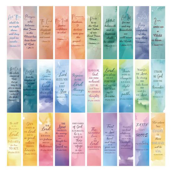 30 листов закладок со стихами из христианской Библии, бумага премиум-класса, вдохновляющий дизайн закладки с живописным фоном, вдохновляющие инструменты для чтения