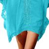 Beach Cover Up V-Neck Half Sleeve Splicing Design Bikini Swimsuit Cover Up Solid Color Beachwear Summer Accessories
