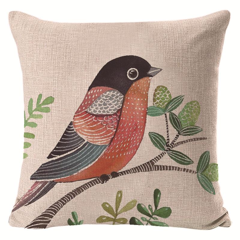 Деревенский стиль, сельский цветок и птица, чехол для дивана, наволочка, льняной весенний чехол для подушки, чехол для автомобильной талии, спинки