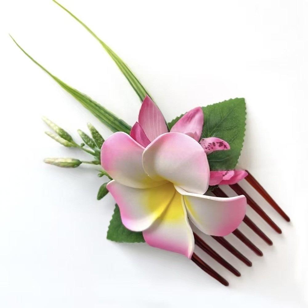 Temperament Plumeria Hair Comb Elegant Bohemian Style Hair Clip Fashion Side Clip Hair Clip Beach
