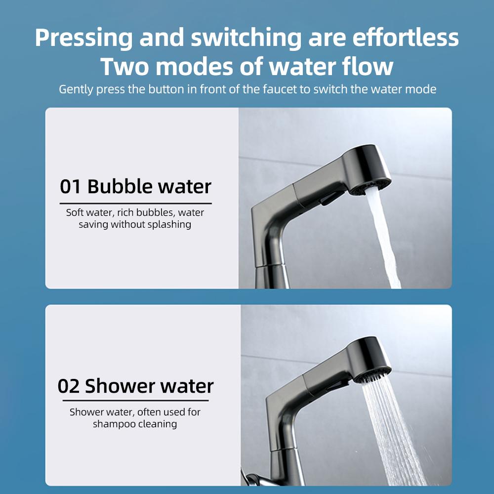 Поворотные и подъемные кухонные смесители с выдвижным распылителем, регулируемая по высоте, поворот на 360 градусов