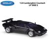 1/24 High Quality WELLY Diecast Model Car Lamborghini Countach LP 5000S Race Car Metal Exotic Car Alloy Toy for Kids Collection