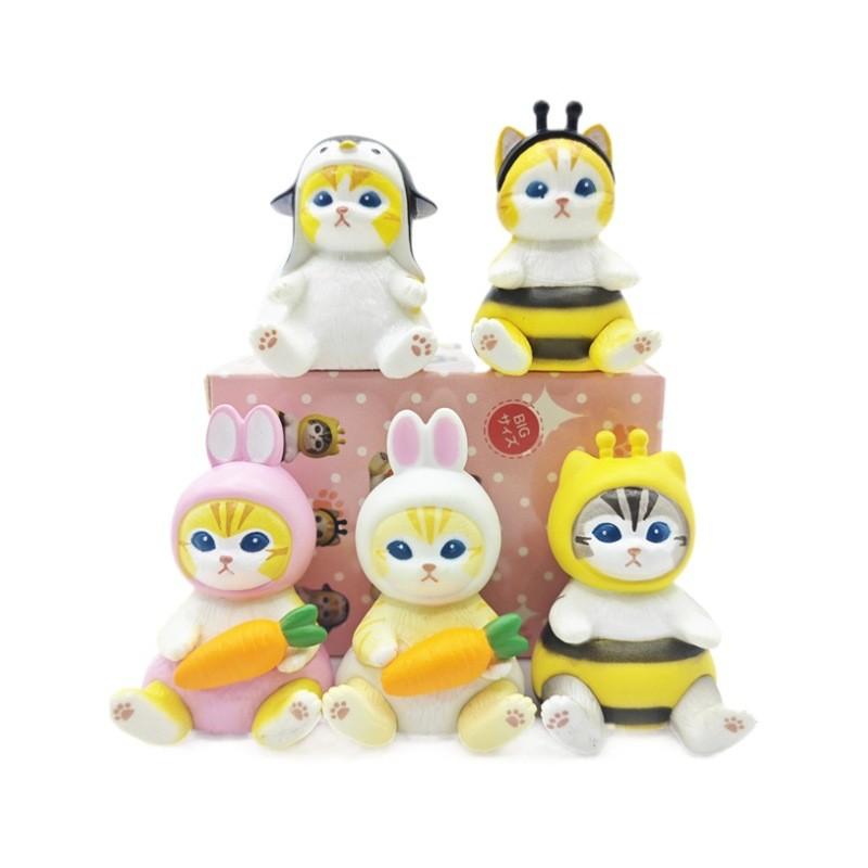 Cute Pvc Animal Costume Figurine Series 3 Rabbit Penguin Bee Collectible Blind Box