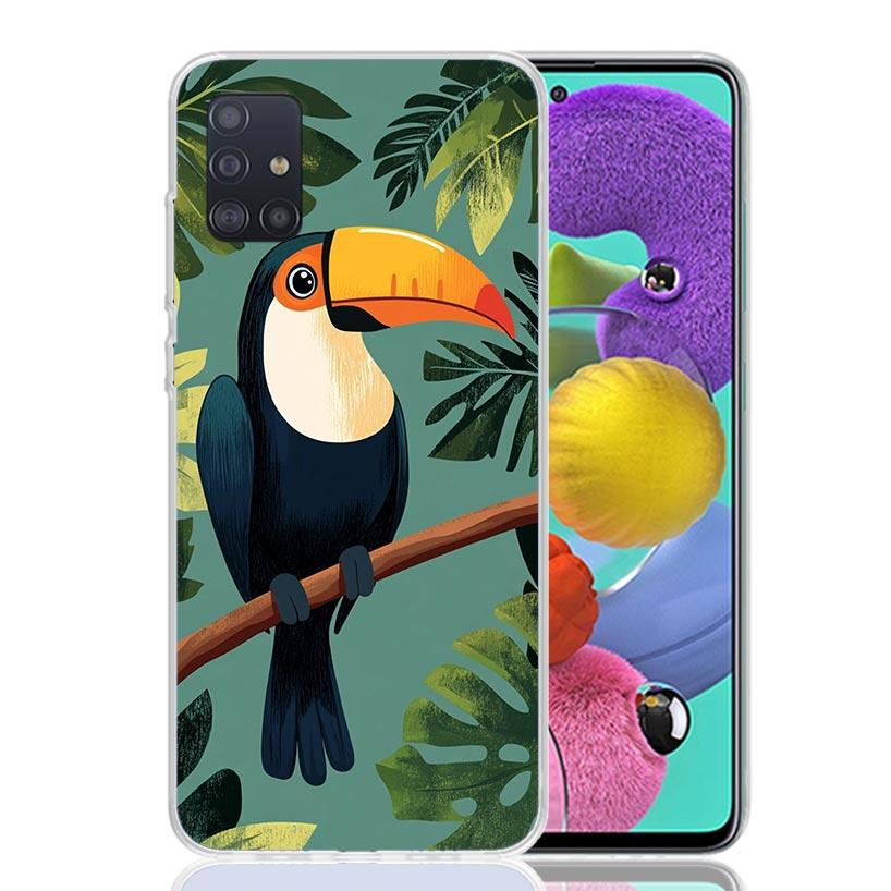 Tropical Toucan Phone Case For Samsung Galaxy A52 A32 A22 A12 A02S A50S A30S A51 A31 AA71 Note 20 Ultra 10 S10 Plus Galaxy A52 A