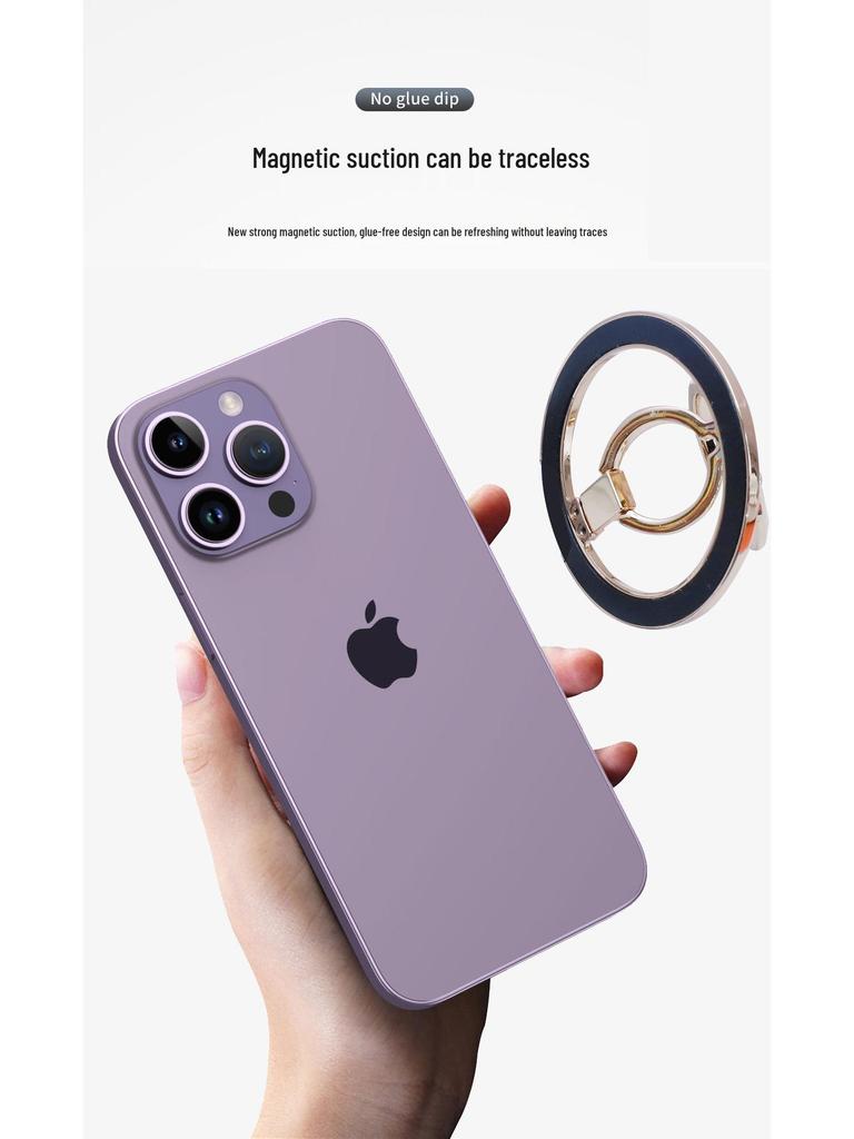 Магнитный держатель-кольцо для телефона MagSafe, подставка - Двойное кольцо, блестящий сплав цинка, настольная подставка