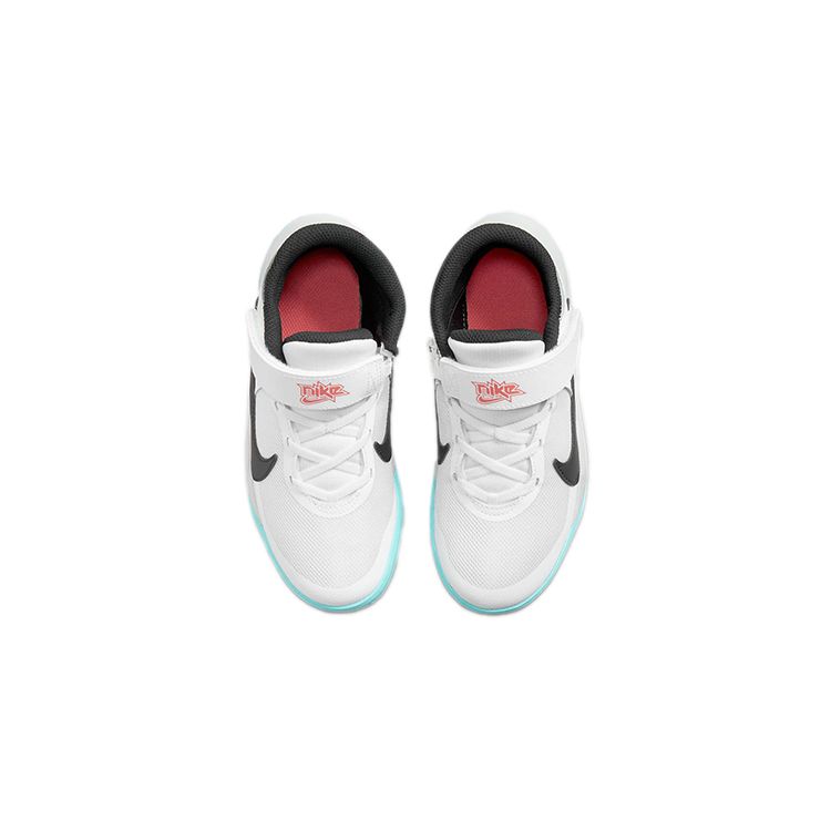 Nike Детские кроссовки Team Hustle D10 FlyEase PS White Black Photon-Dust Magic-Ember DD7302-102