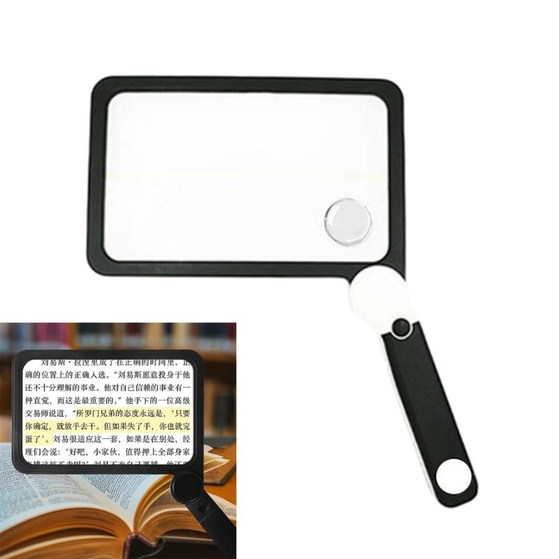 3X Magnifying Glass Folding Handheld Magnifying Glasses with 72 LED Light Page Magnifier Reading Illuminated Magnifier