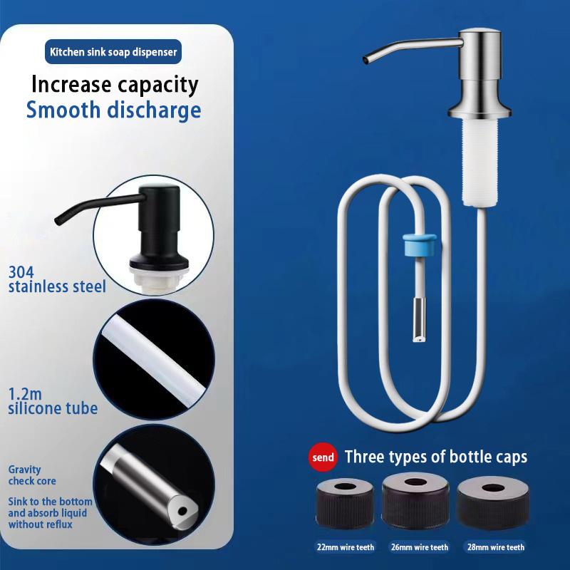 Дозатор мыла для раковины Встроенный дизайн Бутылка для жидкости. Гидравлический дозатор мыла для кухни Дозатор мыла для кухонной мойки