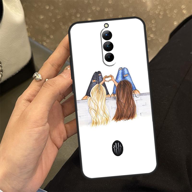 Чехол для лучших друзей BFF Matching Case для ZTE Nubia Red Magic 10 9 8 8S 9S 10S Pro Plus 6 7 6S 7S Pro RedMagic 10 Air