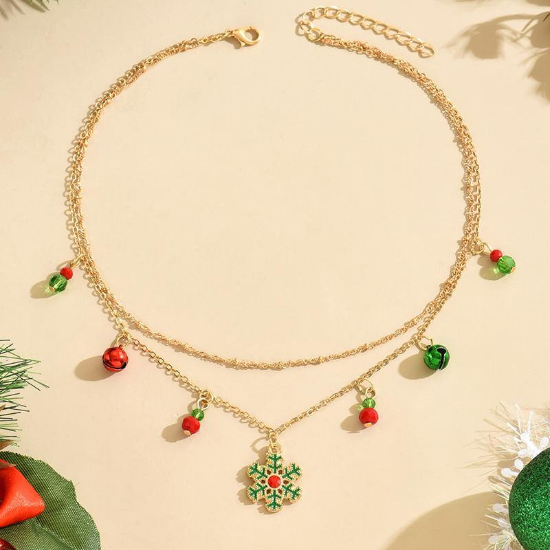 1 комплект минималистичных бусин в виде рождественской елки, серьги для женщин и девочек, милый снеговик, Санта-Клаус, кулон, ожерелье, ювелирные изделия, подарки