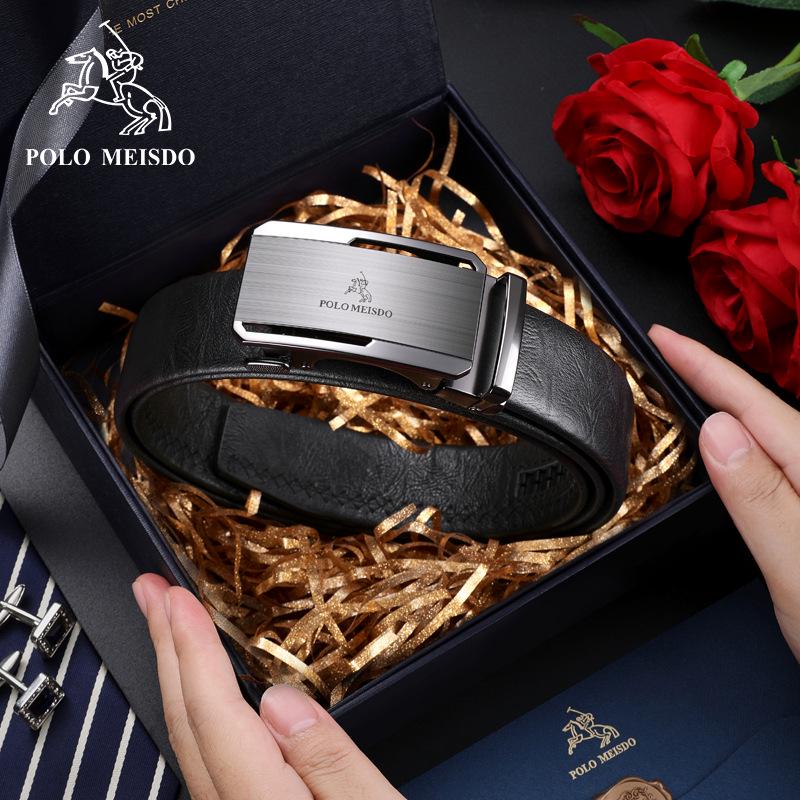 Мужской ремень Paul Messder из высококачественной натуральной кожи с автоматической пряжкой - верхний слой коровьей кожи.