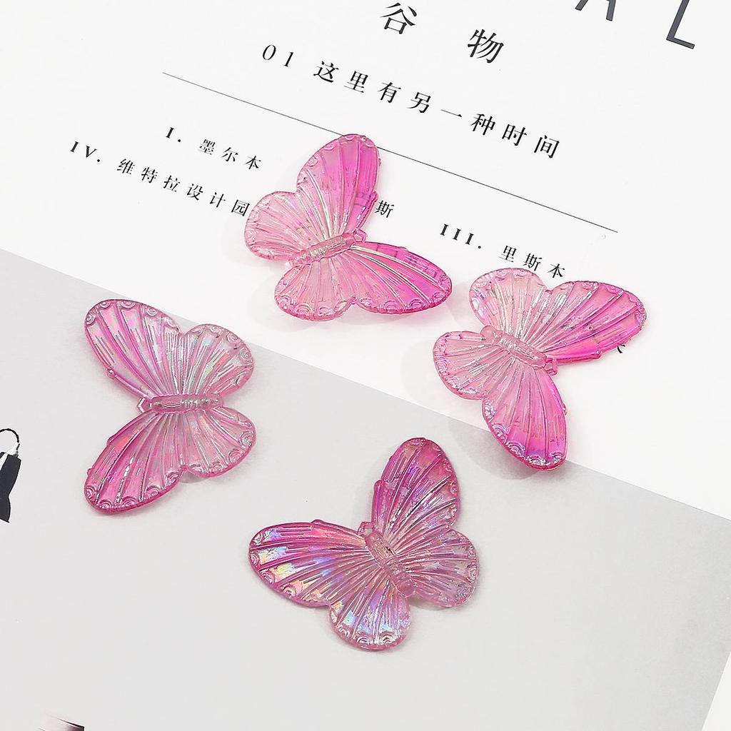 200Pcs Acrylic Butterfly Gradual Color Beads for DIY Jewelry Making Findings