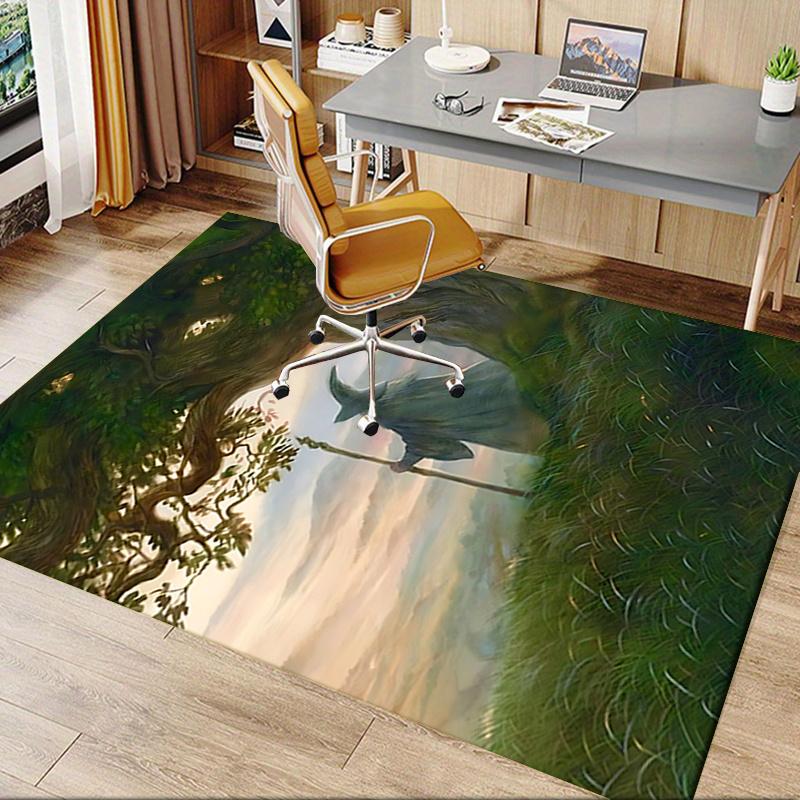 Wizard,Lord of the Rings Polyester Office Carpet Chair Mats, Home Decor Dormitory Floor Protector with Anti-Skid Backing, Large Area Coverag