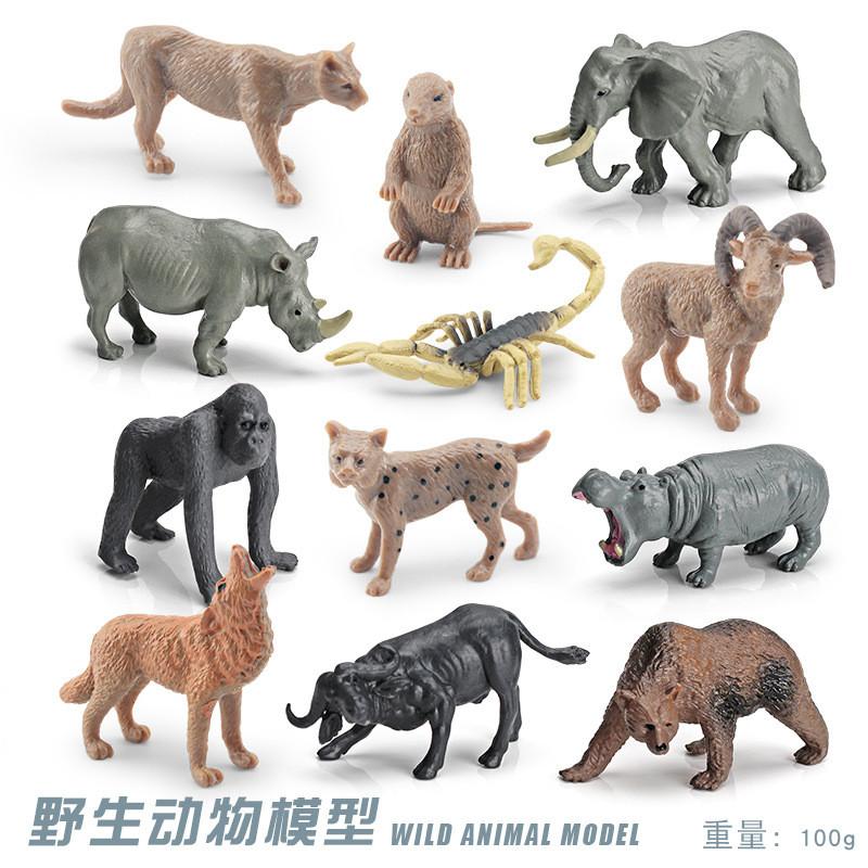 Realistic Forest Animal Figurines Including Reindeer Grizzly Bear And North American Bison Models For Home Decor