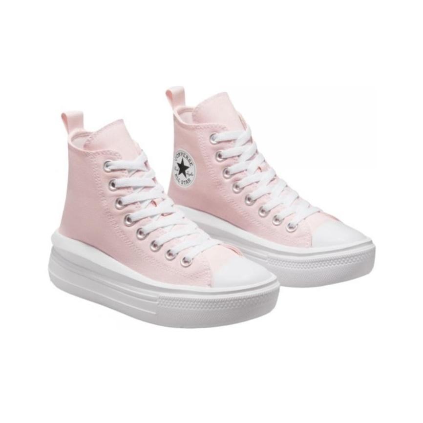 Converse All Star Move High Top Canvas Shoes Kids Sneakers Pink White A03629C