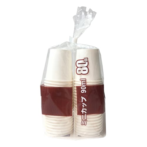 Sunnap Mini Commercial Cups, 90ml, 80 Pieces, White, Approx. 5.5 X 5.5 X 6cm
