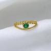 Кольцо с покрытием из желтого золота с зеленым цирконием, ювелирные изделия ручной работы из стерлингового серебра 925 пробы, женские украшения