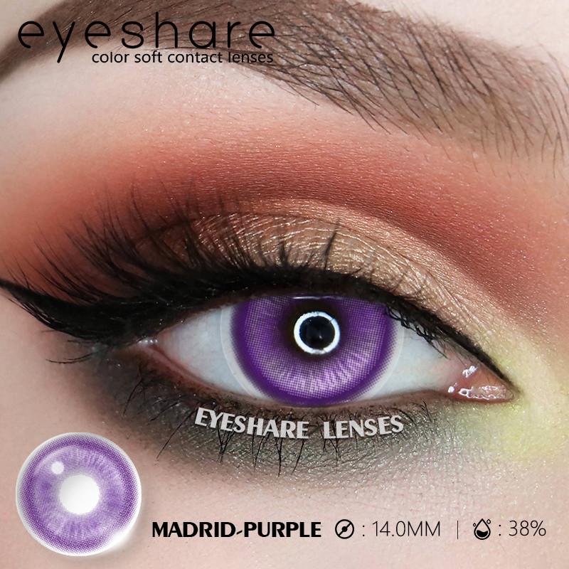 Eyeshare Косплей Фиолетовый Цвет Контактные Линзы для Глаз Синие Линзы Colorcon Аниме Coser Линзы Макияж Глаз Pupilentes