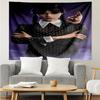 Wednesday Print Tapestry, Backdrop, Easy Setup, Ideal for Bedroom, Office & Living Room, with Aesthetic Wall Hanging Decor.