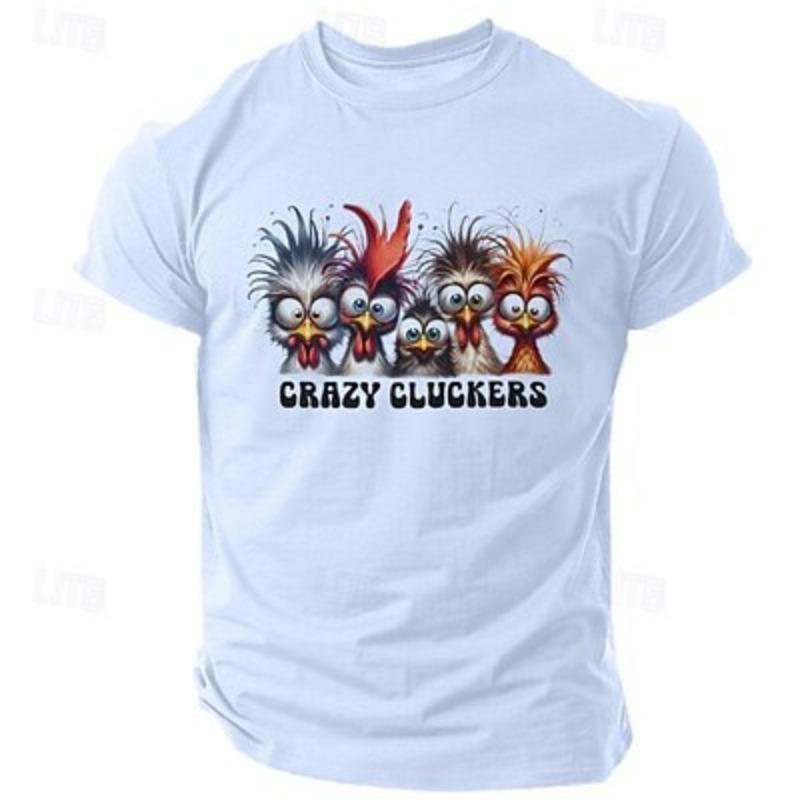 Футболка с принтом в виде забавной курицы, мужская футболка с графическим принтом, спортивная футболка с коротким рукавом, летняя весенняя мода