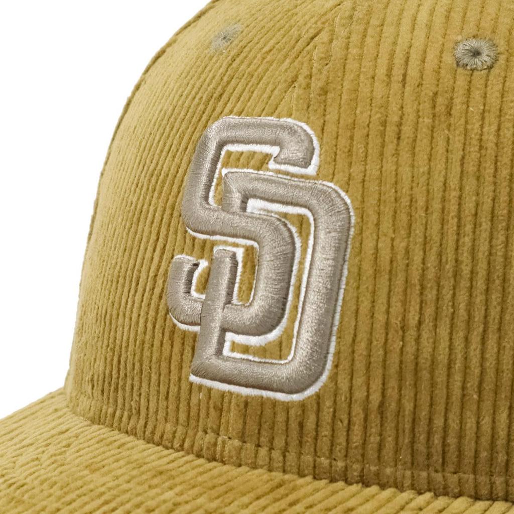 New Era Кепка 59FIFTY MLB San Diego Padres Вельвет Боковой Патч Эксклюзив ONSPOTZ, Низкий Профиль, 7 1/8 (SD Хаки Бежевый)