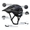Bike Helmet for Men and Women Mountain Helmet Road Bike Helmet 55-61cm Adjustable Dial Removable Visor Ventilation 14 Air Vents