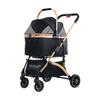 3 In 1 Foldable Pet Stroller for Small Medium Dogs Cats  No-Zip with Detachable Carrier, Push Button, Luxury Pet Gear Stroller