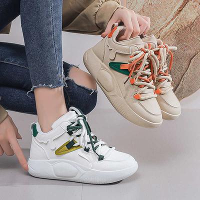 Модные высокие кроссовки Размер Весна Осень Плетеные Баскетбольные Скейтборд Женские Женские Весенняя Спортивная Обувь Все Кроссовки