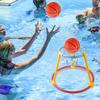 Pool Basketball Hoop Set for Kids Adults 2-in-1 Floating Basketball Ring Toss Game Summer Pool Fun Games for Family Gatherings Indoor Outdoor