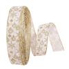Изысканная Праздничная Рождественская Декоративная Золотая Лента с Блестками 10 Метров Элегантного Сатина для Елок