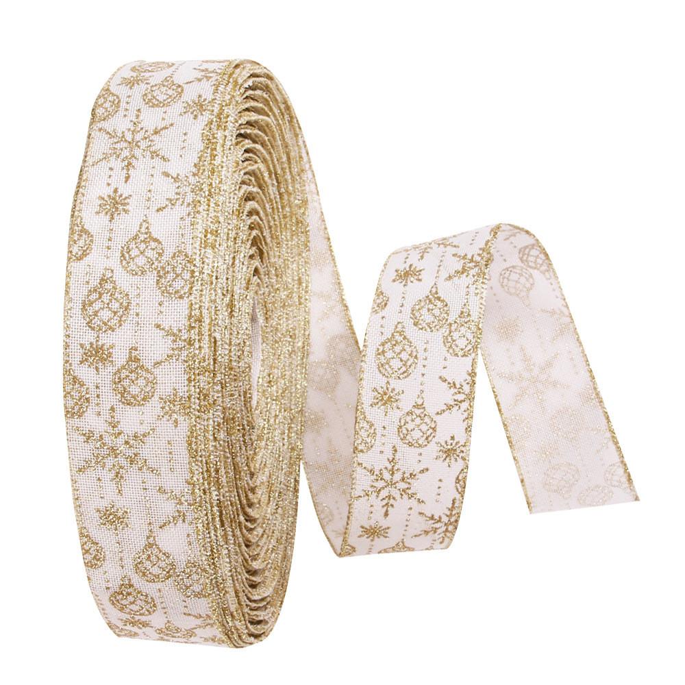 Праздничная рождественская декорация Пудровая лента с принтом для изготовления бантов и рукоделия