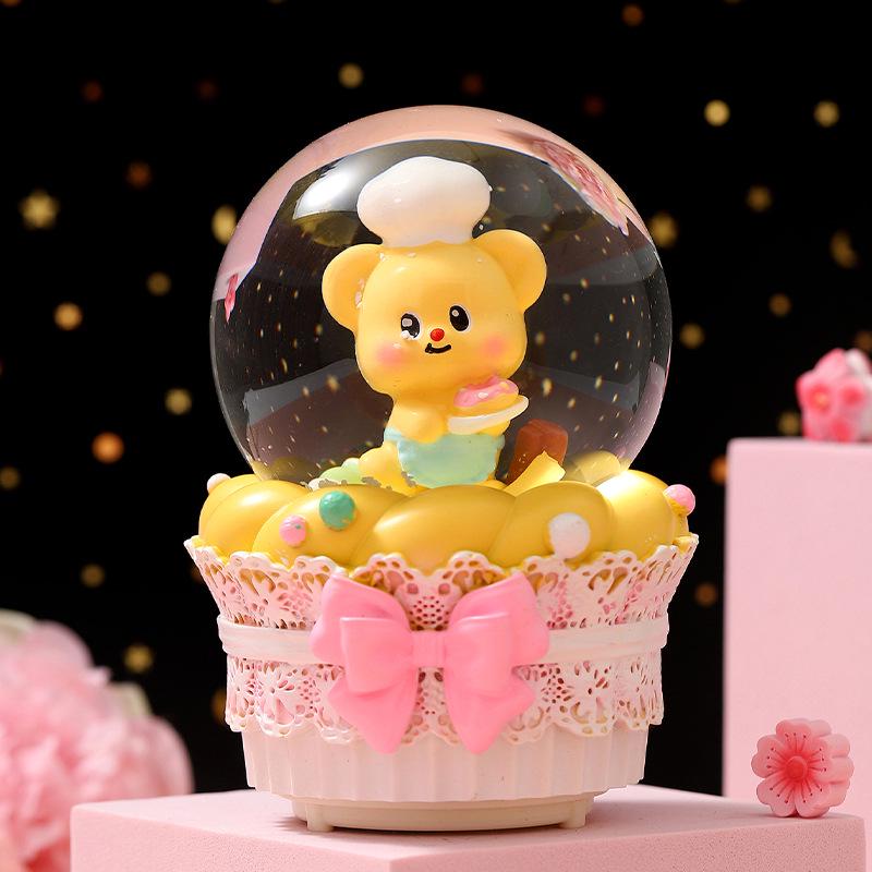 Dreamy Unicorn Crystal Ball Luminous Music Box - Snowflake Gift for Best Friend, Creative Qixi Present