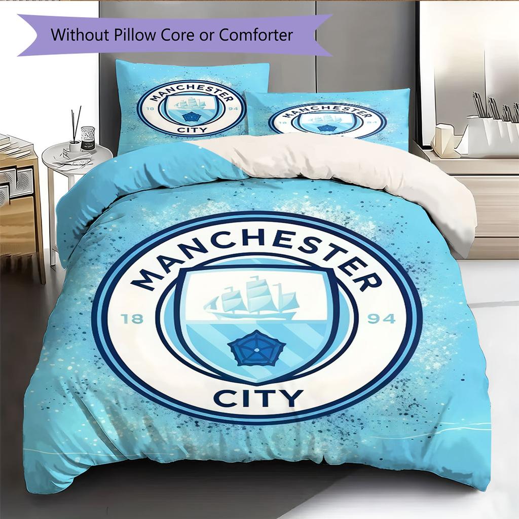 Neat MCFC Frames Bedding Quilt Set Quilt Cover Pillowcase Home Decoration Birthday Gift (1 * duvet cover + 2 * pillowcase, without core)