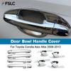 Накладки на ручки дверей (чаши) для Toyota Corolla Axio Altis 2008 2009 2011 2012 2013, Хромированные накладки, Аксессуары для стайлинга, Наклейки