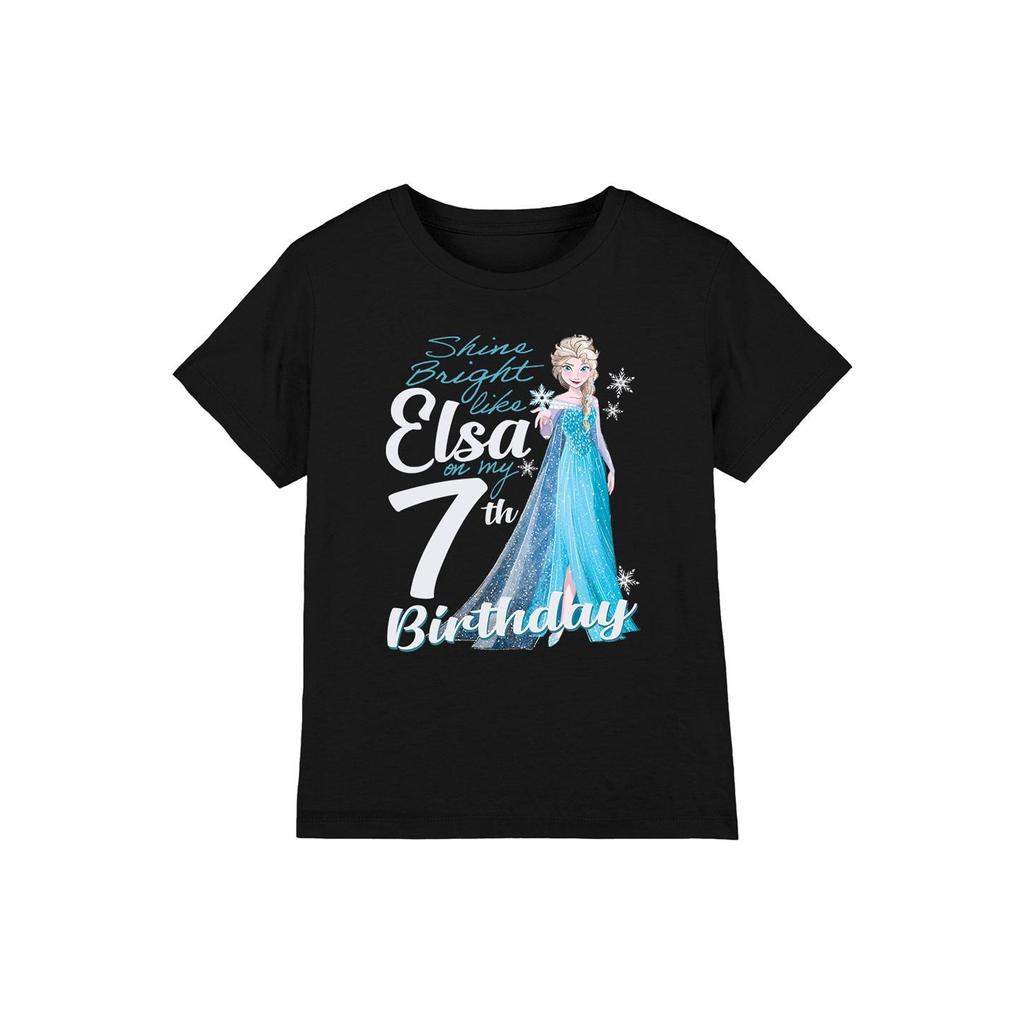 frozen Childrens/Kids Bright Like Elsa 7th Birthday T-Shirt