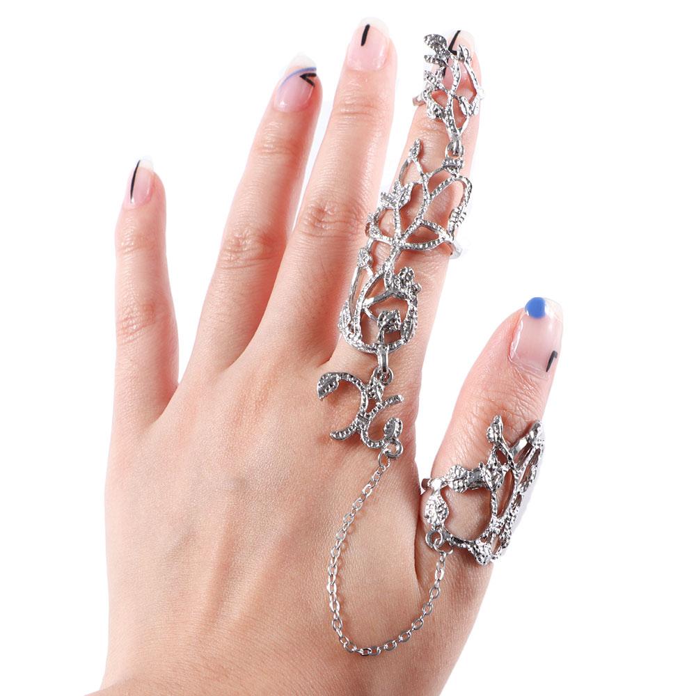 Jewelry Punk Rock Double Full Finger Knuckle Ring Gothic