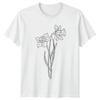 Simple Daffodil Line Art Minimalist T-Shirt Botanical Flower Mothers Day Gift